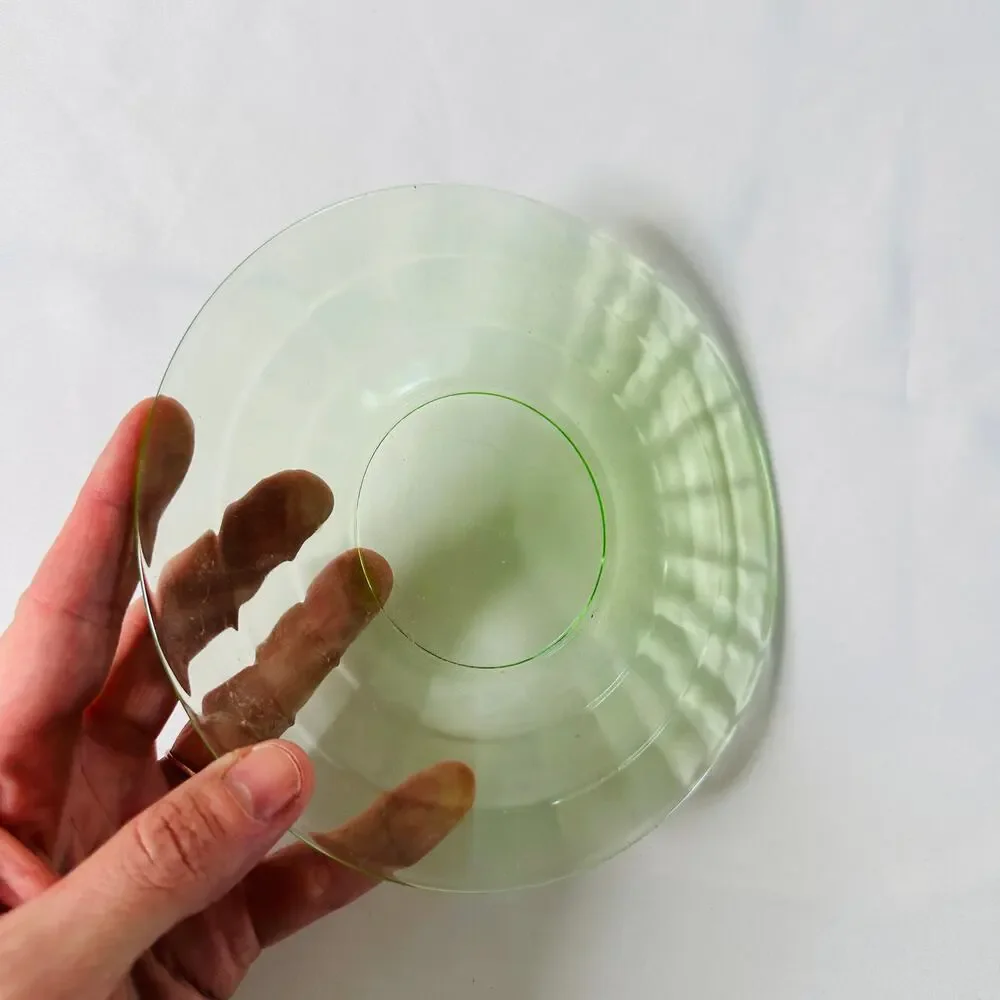 Vintage Uranium Depression Glass Small Plate
